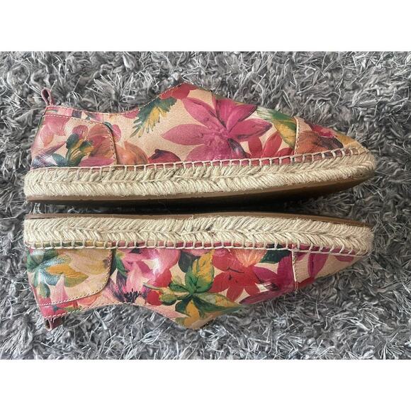 Patricia Nash 8 Floral Leather Espadrilles Eva Flats Zip Shoes Boho Resort Style - Picture 10 of 13